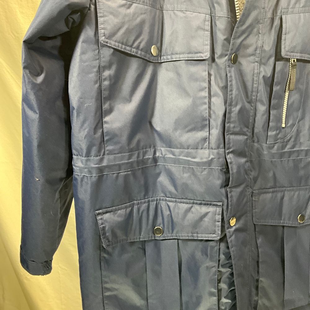 Boulder Creek Navy Blue Winter Parka Fleece Lined Utility Jacket Mens Tall L - Picture 10 of 10